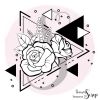 Tampon Triangles de roses modernes