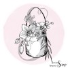 Tampon Pot à lait & Orchidées