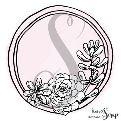 Tampon Cadre rond & Succulentes