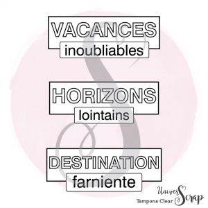 3 Tampons Clear Etiquettes Vacances