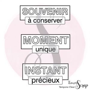 3 Tampons Clear Etiquettes Souvenir