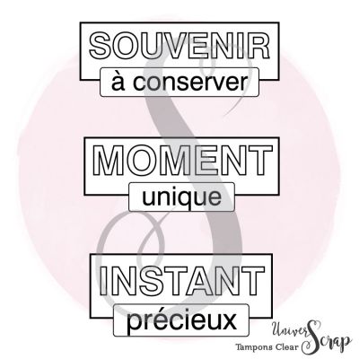 3 Tampons Clear Etiquettes Souvenir