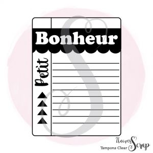 1 Tampon Clear Tag Bonheur