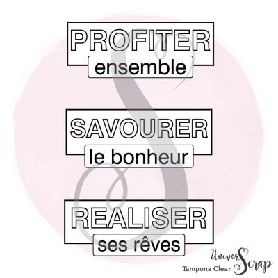 3 Tampons Clear Etiquettes Profiter