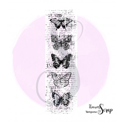 Tampon 5 Papillons grungy
