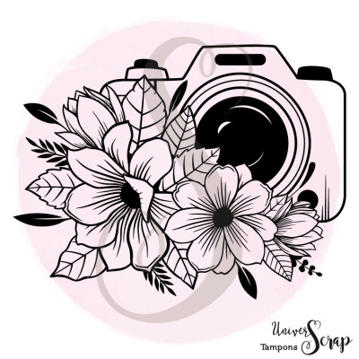 Tampon Appareil-photo floral