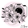 Tampon Appareil-photo floral