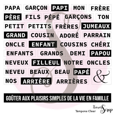 Tampons Clear "Petits Mots au Masculin"
