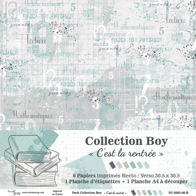 Collection de papiers Boy "C'est la rentrée"