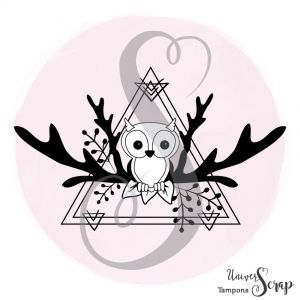 Tampon Hibou dans son triangle