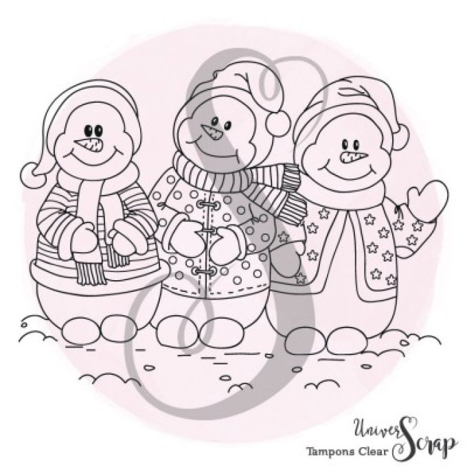 1 Tampon Clear Bonhommes de neige