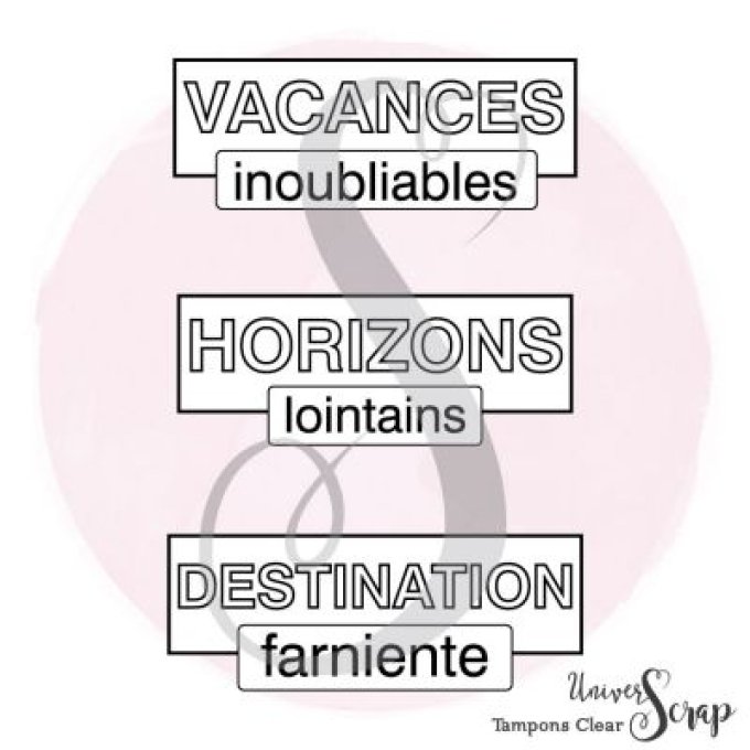 3 Tampons Clear Etiquettes Vacances