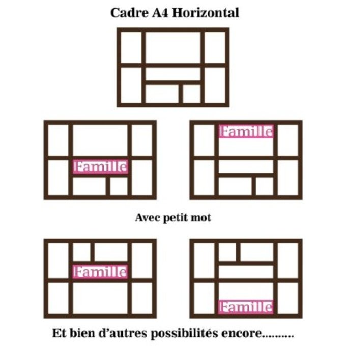 Cadre bois A4 Horizontal