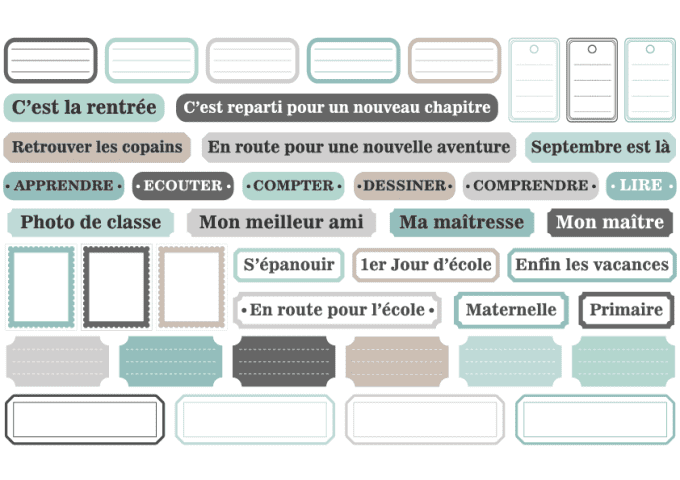 Collection de papiers  Boy "C'est la rentrée"