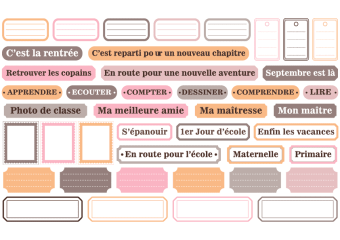 Collection de papiers  Girl "C'est la rentrée"