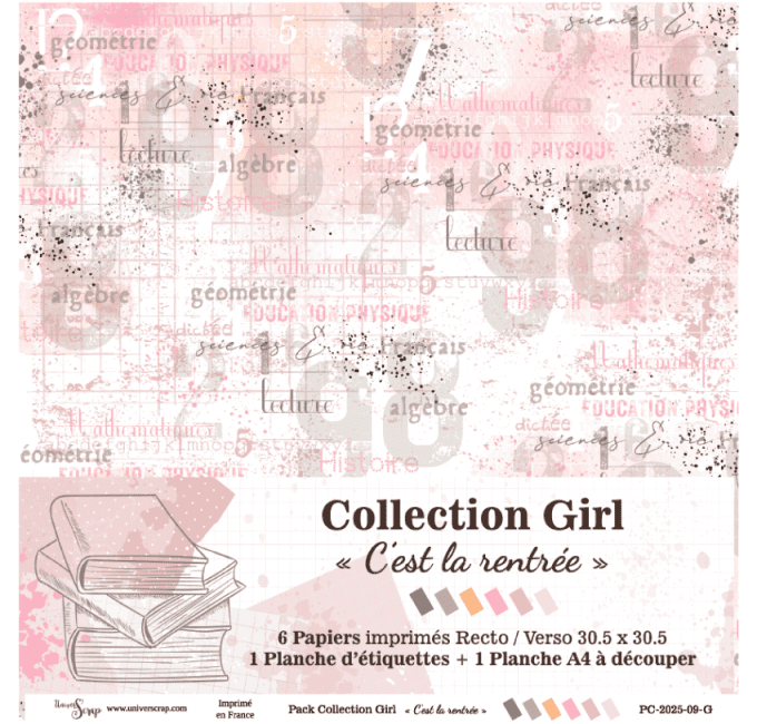 Collection de papiers Girl "C'est la rentrée"