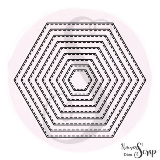 Dies 9 hexagones fausse couture