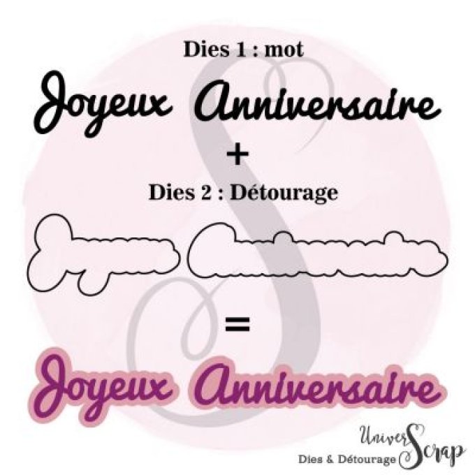 Dies & son détourage Joyeux anniversaire