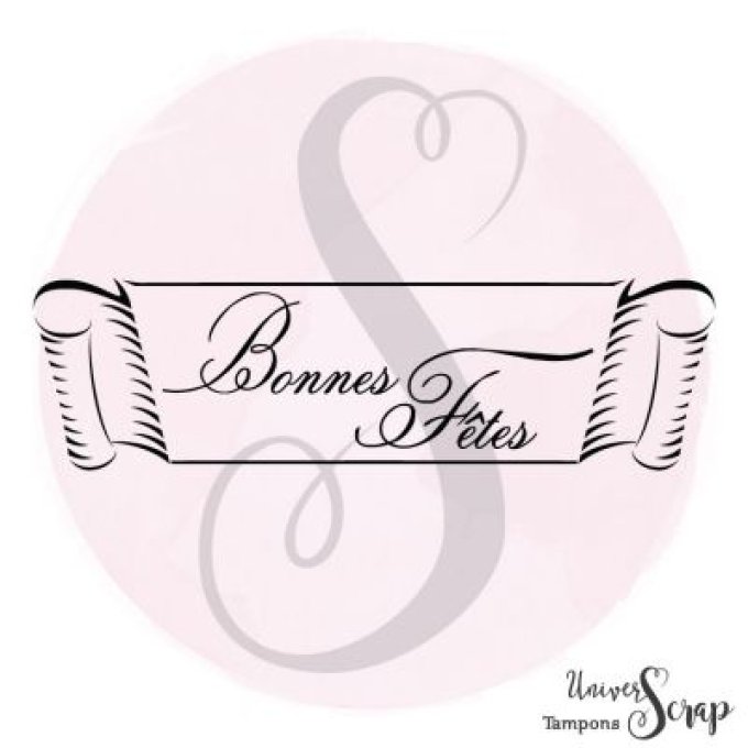 Tampon Etiquette "Bonnes Fêtes"