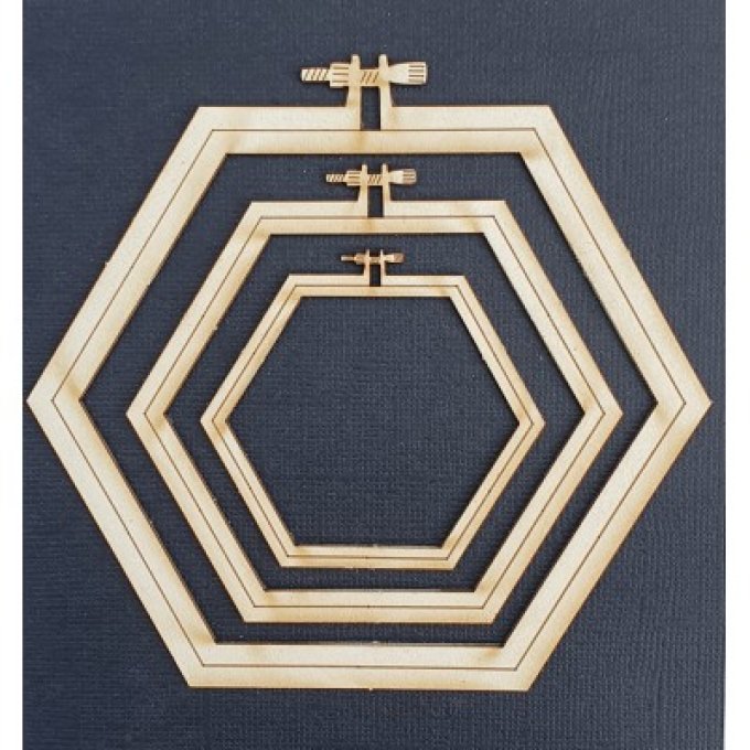 Carton Bois Hexagone à broder