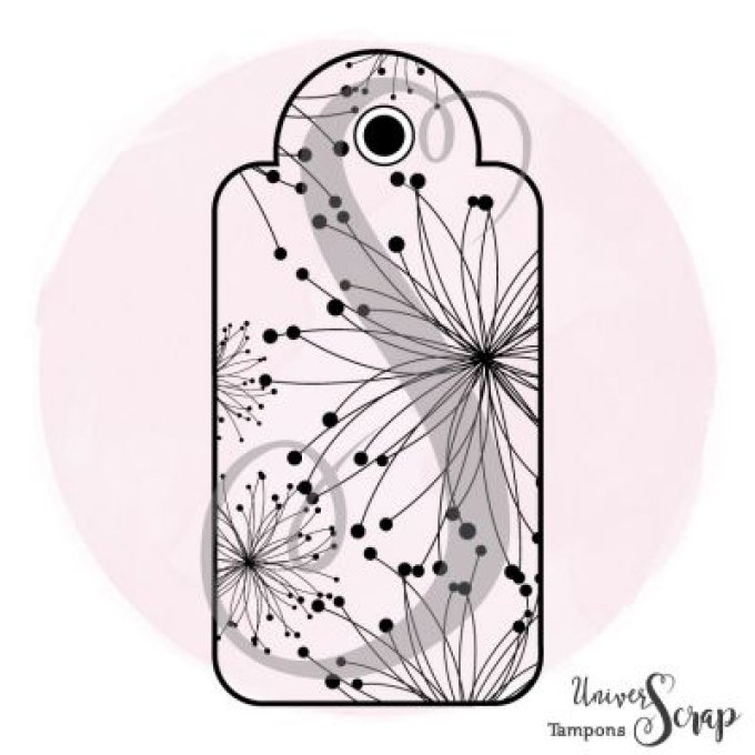 Tampon Tag impimé fleurs