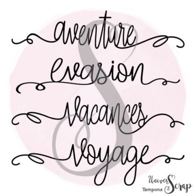 Tampon 4 mots Voyage