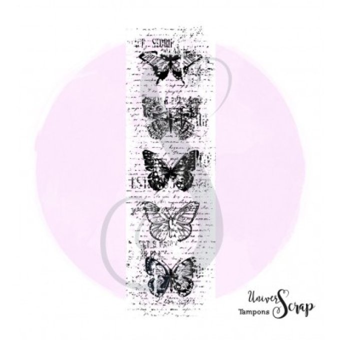 Tampon 5 Papillons grungy