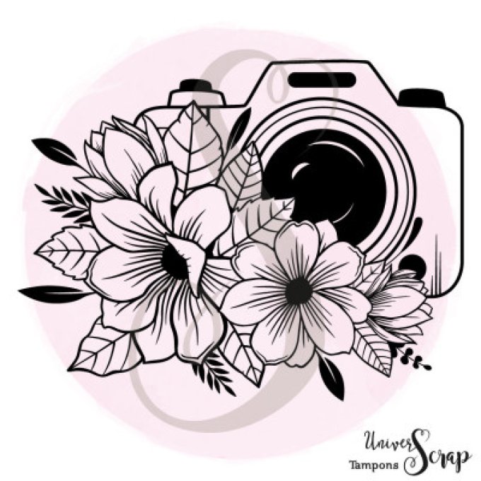 Tampon Appareil-photo floral
