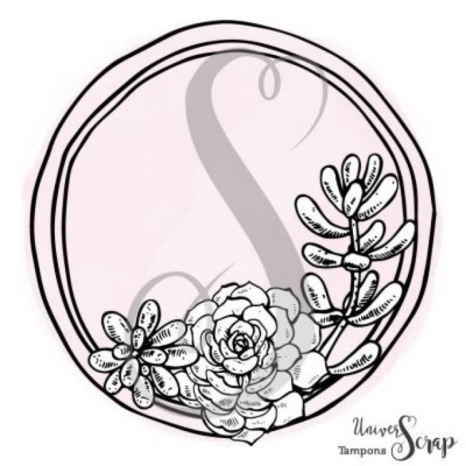 Tampon Cadre rond & Succulentes
