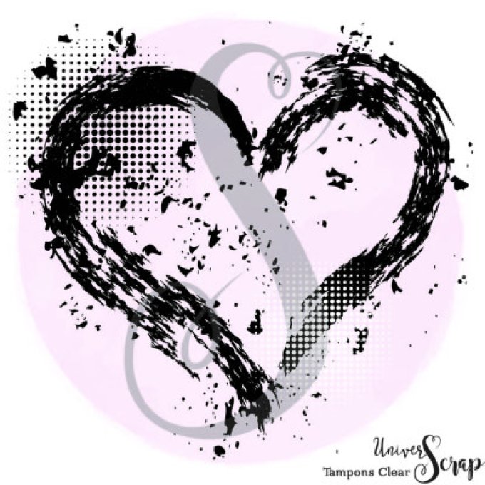 Tampon Clear "Coeur Grunge"