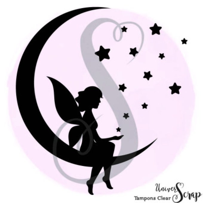 Tampon Clear " Fée sur la lune"