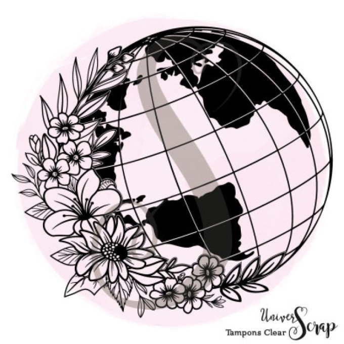 Tampon Clear "Globe fleuri"