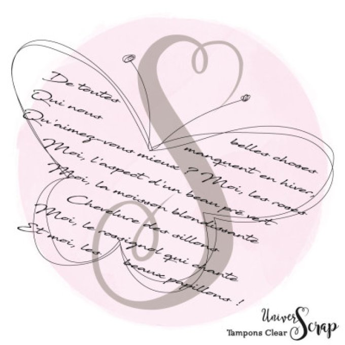 Tampon Clear "Papillon script"