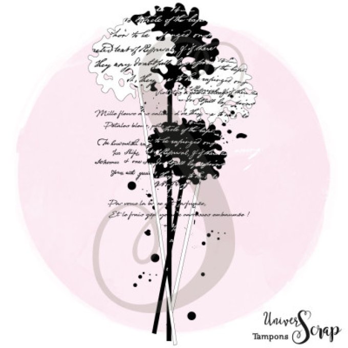 Tampon Double fleurs script
