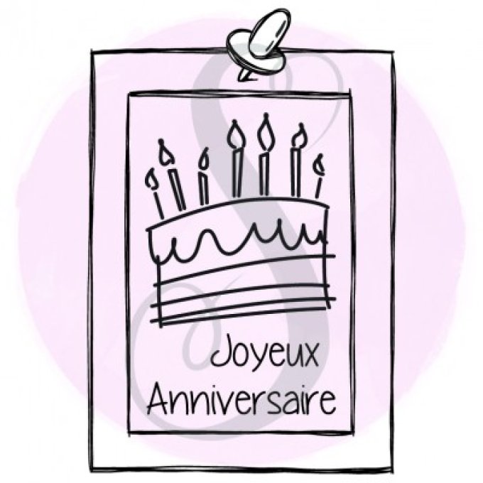 Tampon Etiquette Anniversaire