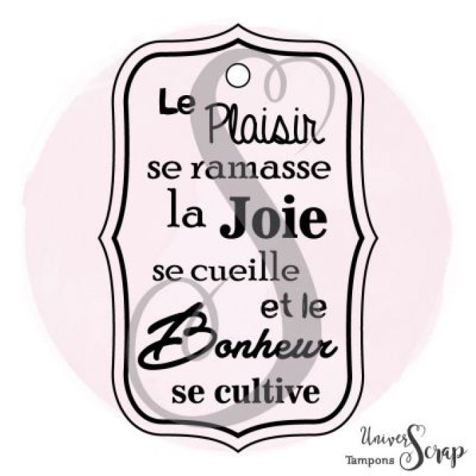 Tampon Etiquette cultiver le bonheur