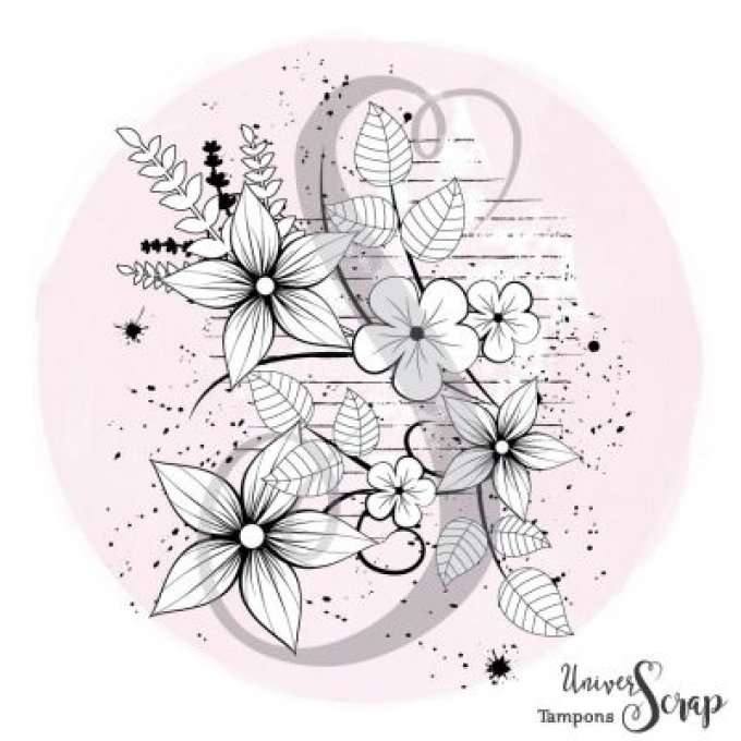 Tampon Fond fleurs grunge
