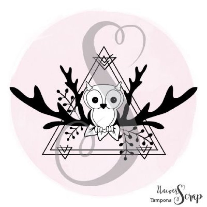 Tampon Hibou dans son triangle
