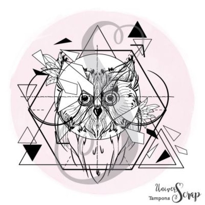 Tampon Hibou géometrique