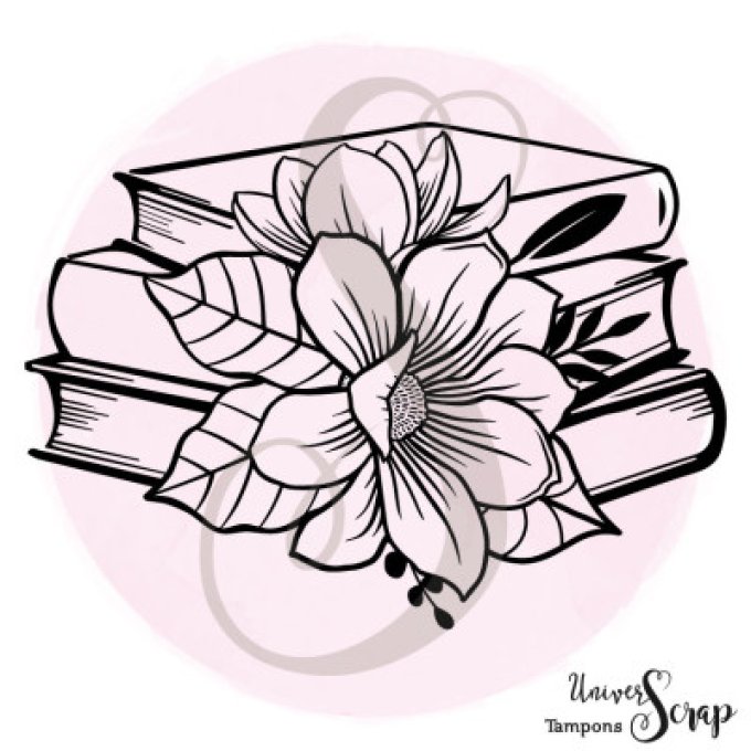 Tampon Livres fleuris