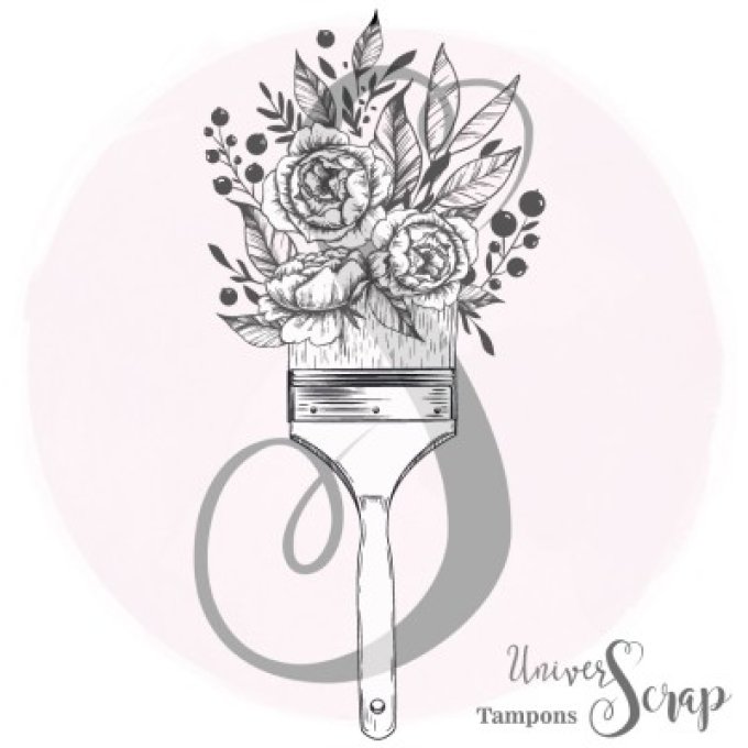 Tampon Pinceau fleuri