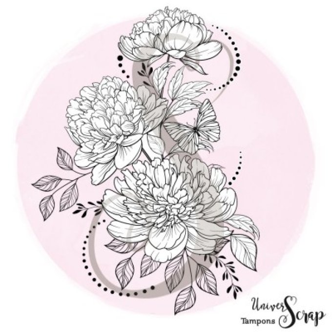 Tampon Pivoines Compo XXL