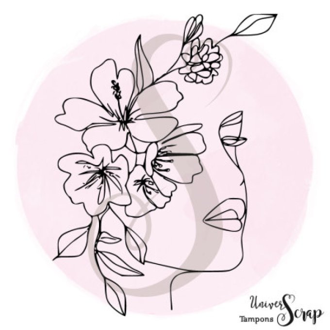 Tampon Portrait fleuri