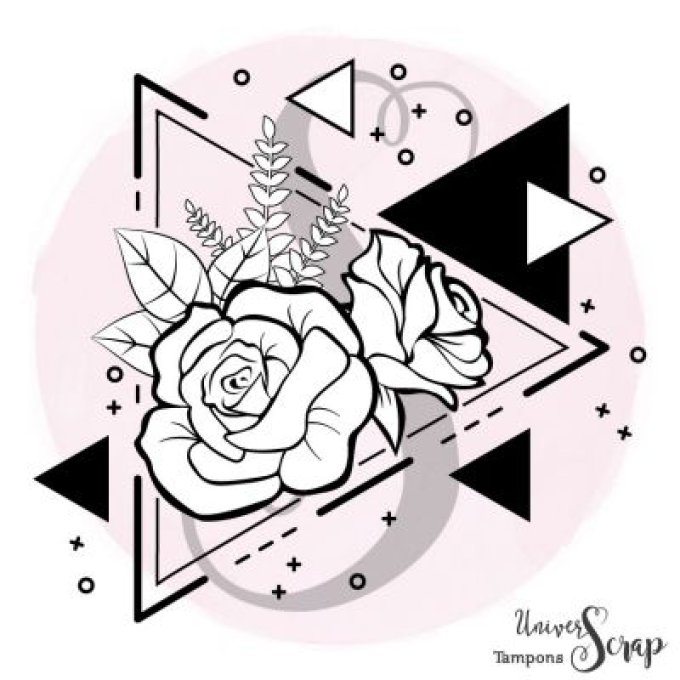 Tampon Triangles de roses modernes