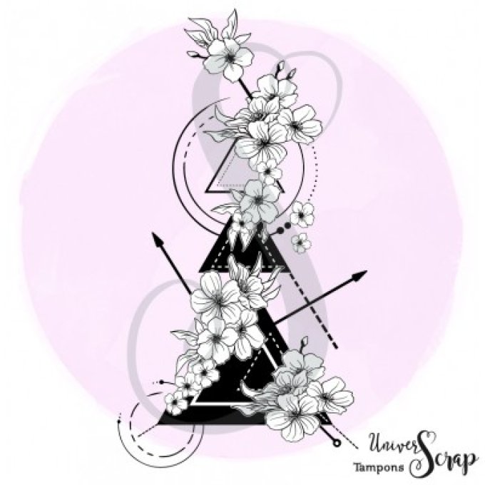 Tampon XL Fleurs et triangles