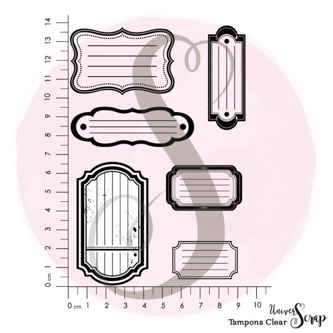 Tampons Clear "Etiquettes Lignées"