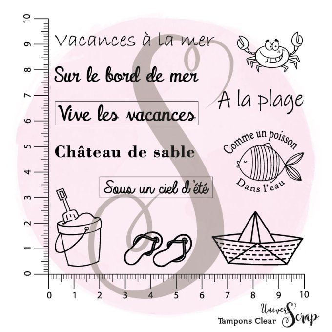 Tampons Clear "Vacances à La Mer"