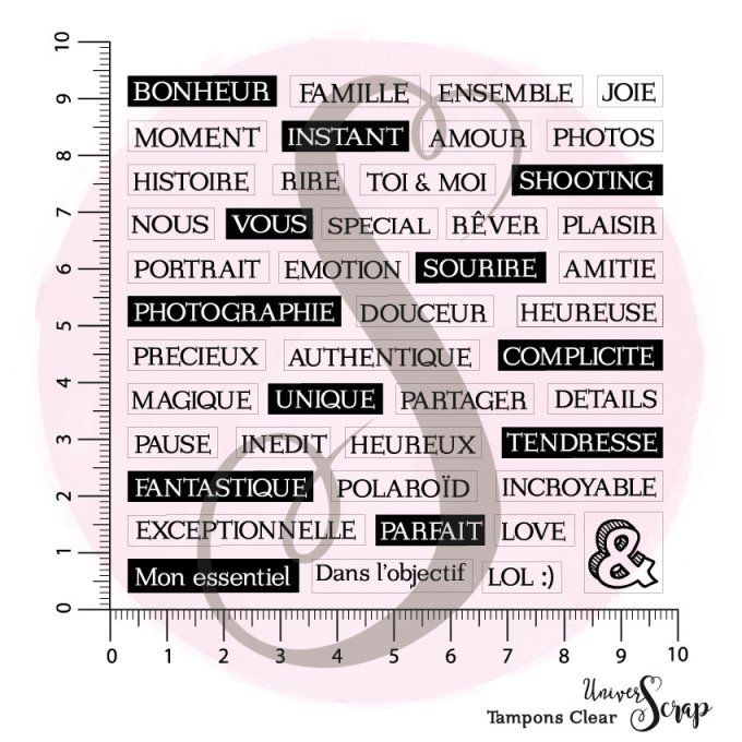 Tampons Clear "Petits Mots Intemporels"